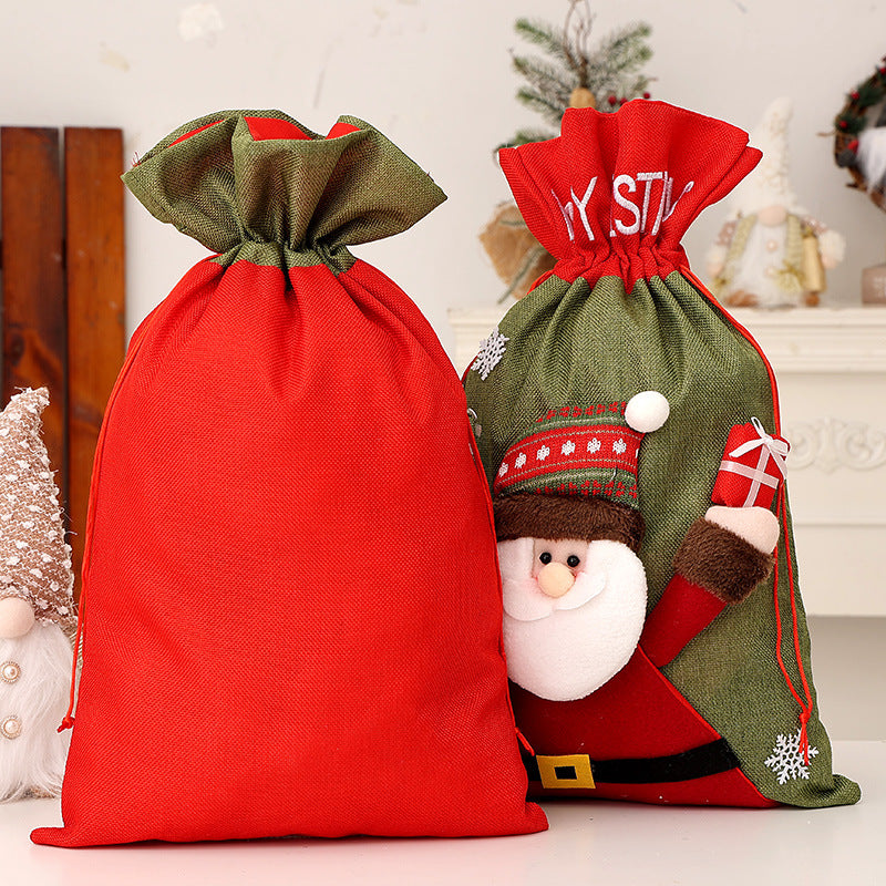 Christmas Gift Bag for Kids – Santa Claus, Snowman & Deer Backpack | 56x35cm Non-Woven Reusable Festival Bag