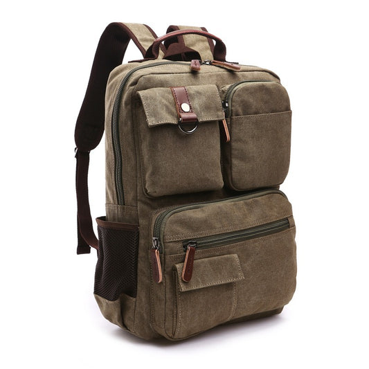 Waxed Canvas Rolling Backpack – 35 L Travel Gear, Durable, Water-Resistant, Laptop Sleeve, Street‑Ready