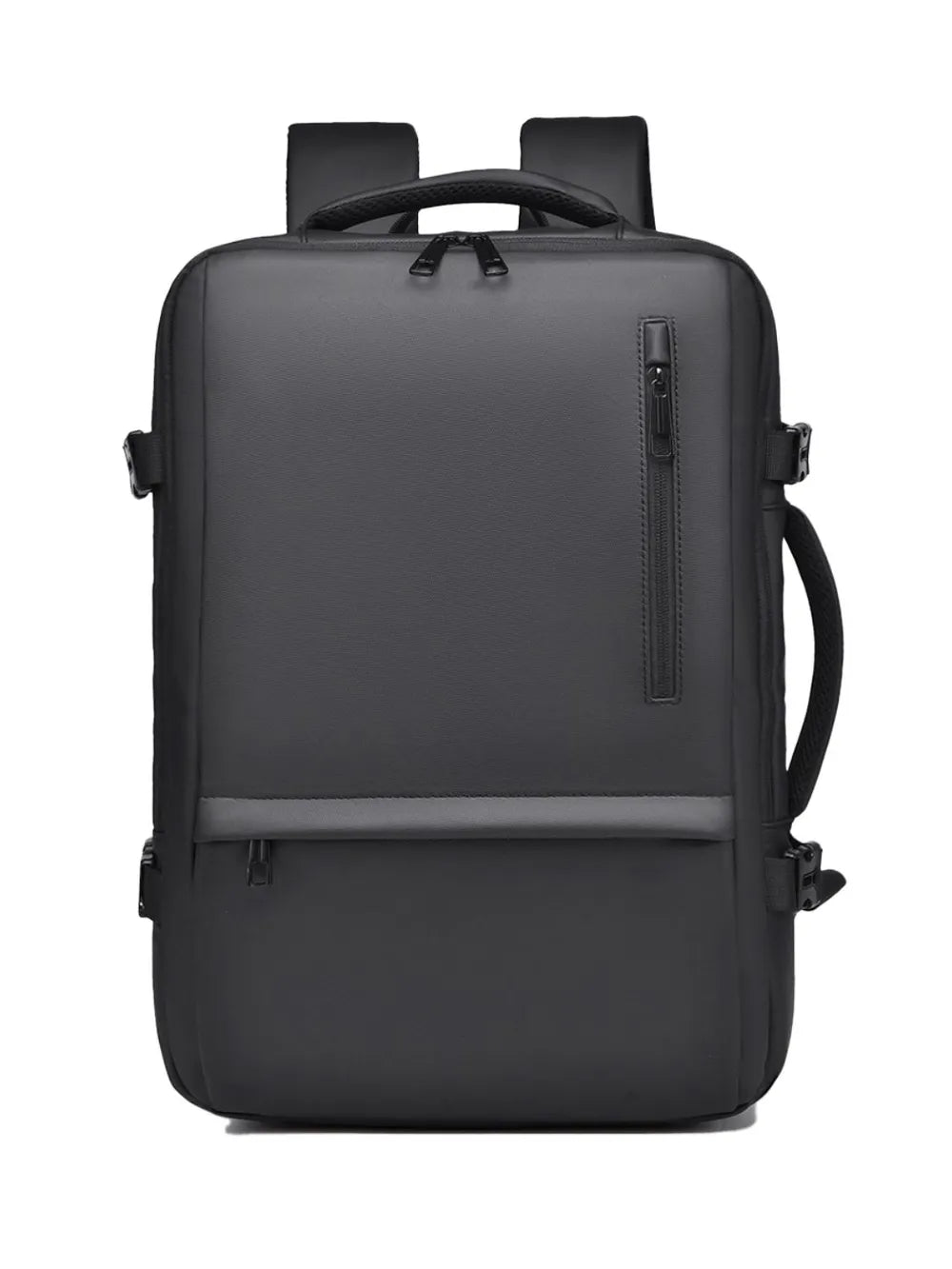 Multi‑Pocket Nylon Travel Backpack with Adjustable Padded Straps – 15″ Laptop Sleeve, Zippered Compartments, Water‑Resistant & Unisex