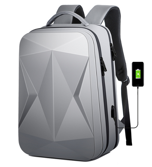 Waterproof Leisure Backpack for Men | ABS Hard Shell, Large Capacity Laptop Bag with USB Charging, Anti-Scratch, Business & Travel