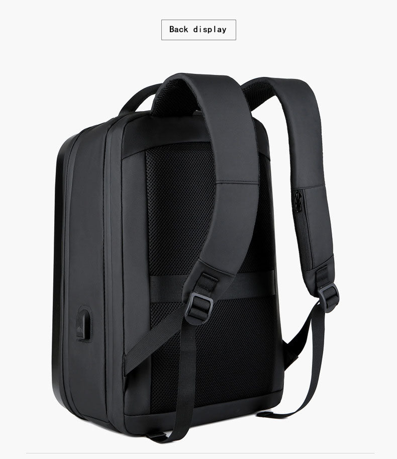 Waterproof Leisure Backpack for Men | ABS Hard Shell, Large Capacity Laptop Bag with USB Charging, Anti-Scratch, Business & Travel