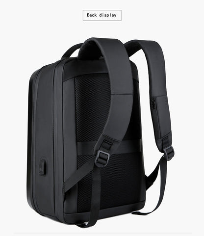 Waterproof Leisure Backpack for Men | ABS Hard Shell, Large Capacity Laptop Bag with USB Charging, Anti-Scratch, Business & Travel