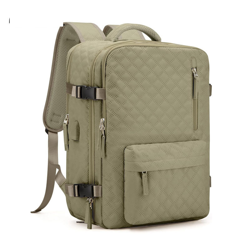 Travel Backpack for Women – Durable Oxford Cloth Carry‑On with 20–35L Capacity, Laptop Sleeve, Expandable, Water‑Resistant