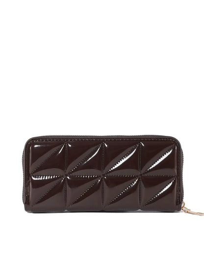 PU Leather Solid Color Wallet – Zipper Closure, Multiple Compartments, Stylish, Casual, Available in Black, Brown, White, Hot Pink
