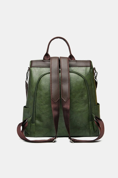 PU Leather Backpack Bag for Women & Men – Stylish Casual, Work & Travel Bag with Spacious Compartments, 31x15x29cm