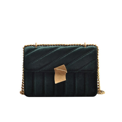Vintage Velvet Chain Clutch – Designer Evening Shoulder Bag for Women