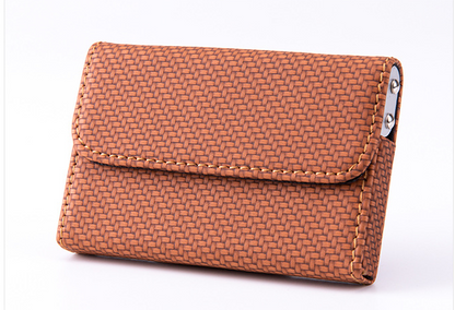 Business Card Case for Men – PU Leather, Customizable Logo, Business Gift, Available in Blue, Black, Brown, Apricot