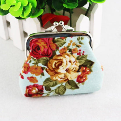 Women Coin Purse Retro Vintage Flower Wallet, Small Canvas Hasp Purse, Cute Kawaii Clutch Bag for Coins & Cash