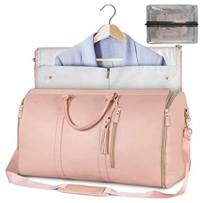 Convenient Travel Carrying Clothing Bag – Large PU Leather Luggage Bag for Women, Stylish & Durable, Perfect for Travel