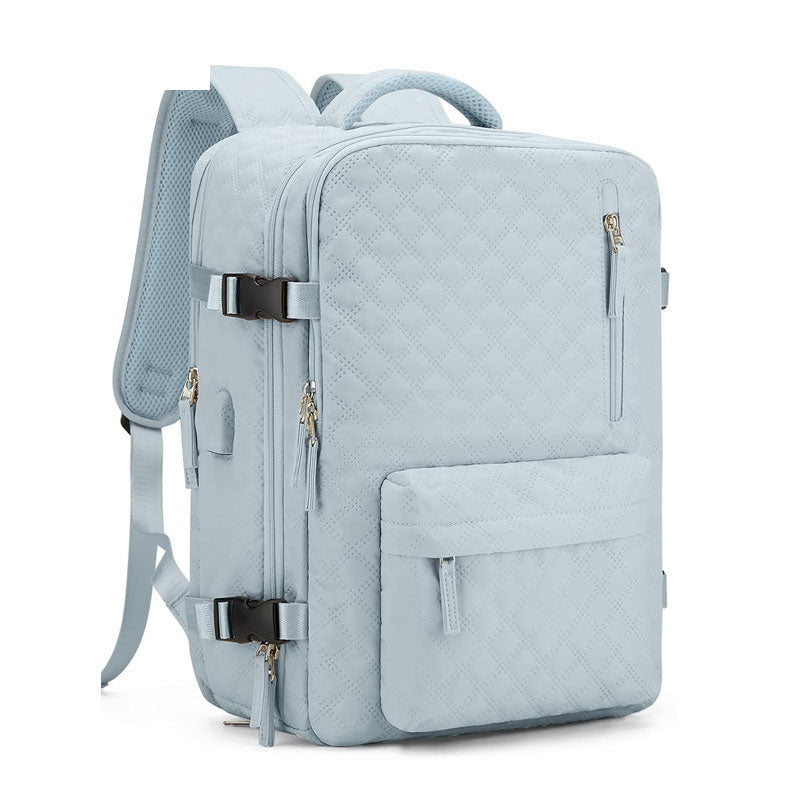 Travel Backpack for Women – Durable Oxford Cloth Carry‑On with 20–35L Capacity, Laptop Sleeve, Expandable, Water‑Resistant