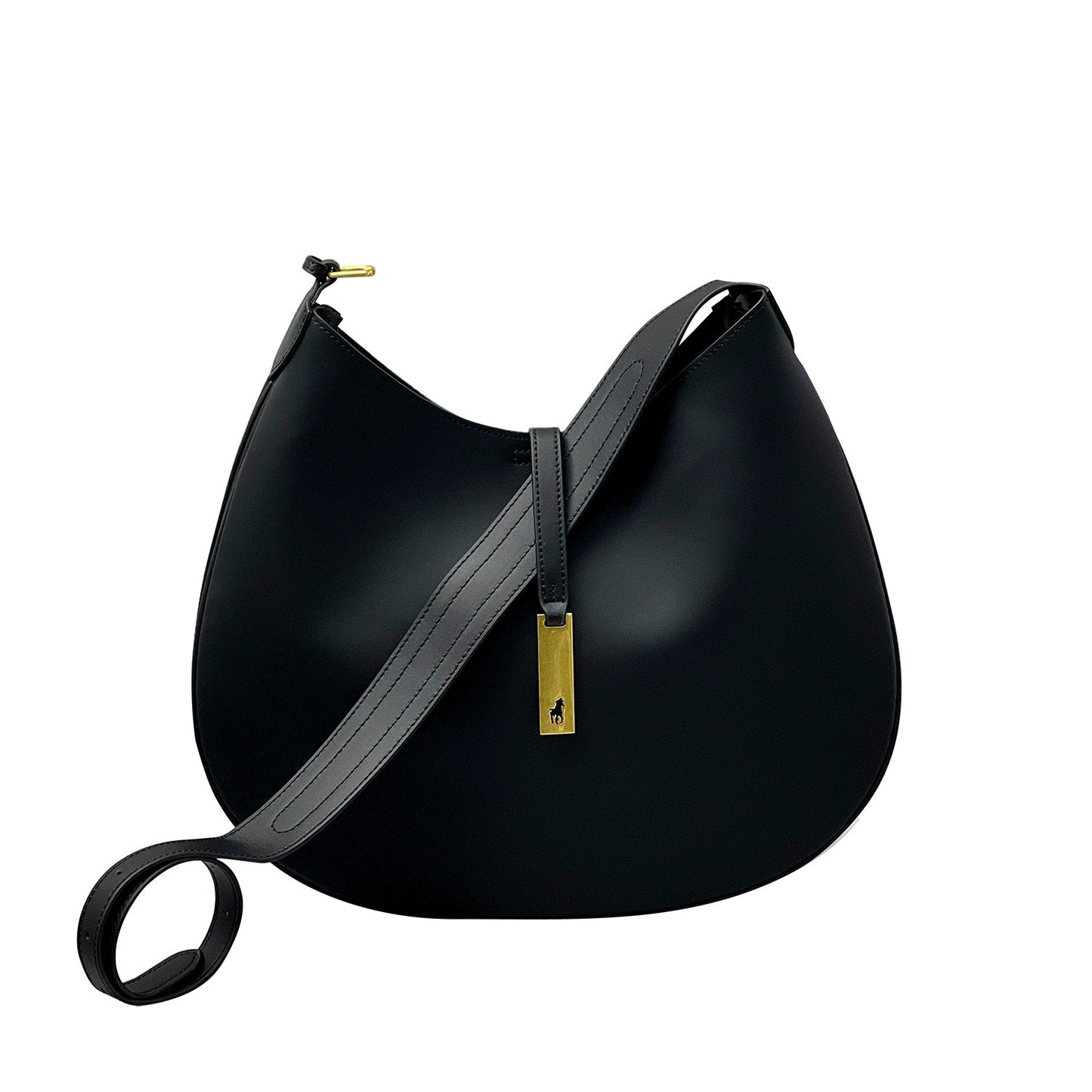 Luxury Soft PU Leather Ruched Hobo Handbag, Women's Shoulder Crossbody Tote, Black/Brown, 35x38cm