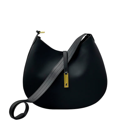 Luxury Soft PU Leather Ruched Hobo Handbag, Women's Shoulder Crossbody Tote, Black/Brown, 35x38cm