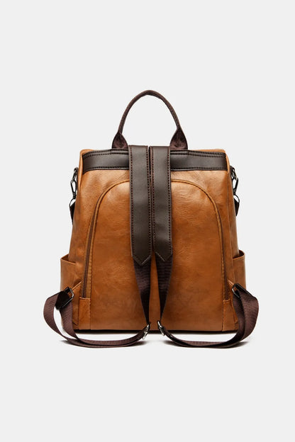 PU Leather Backpack Bag for Women & Men – Stylish Casual, Work & Travel Bag with Spacious Compartments, 31x15x29cm