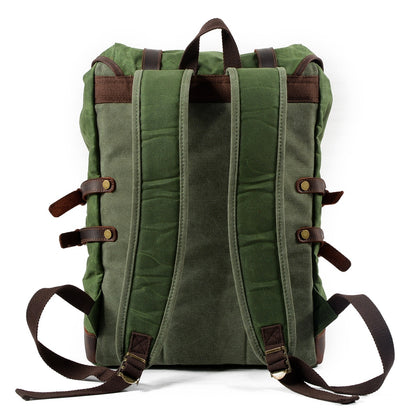 Men's Waterproof Waxed Canvas Backpack – 36-55L Retro Shoulder Bag for Travel, School, Outdoor & Daily Use