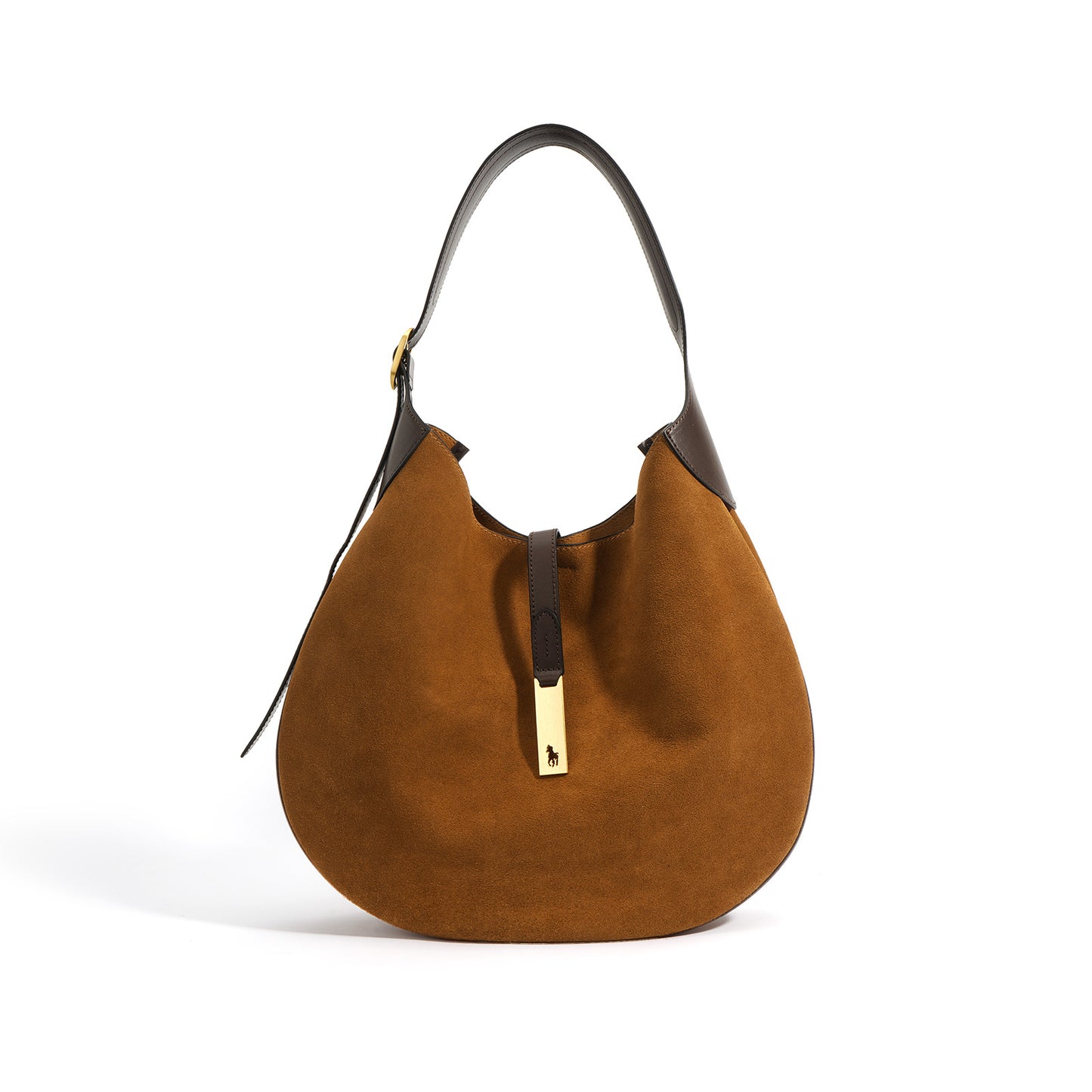 Luxury Soft PU Leather Ruched Hobo Handbag, Women's Shoulder Crossbody Tote, Black/Brown, 35x38cm