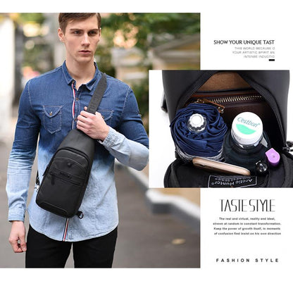 Arctic Hunter Waterproof Anti‑Theft Crossbody Chest Bag, Polyester Sling for Travel, Business & Daily Use, 26×14×9 cm