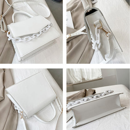 New Chain Shoulder Bag for Women – Designer Handbags, Solid Color Crossbody & Handbag with Flap Closure, Fashionable PU Material