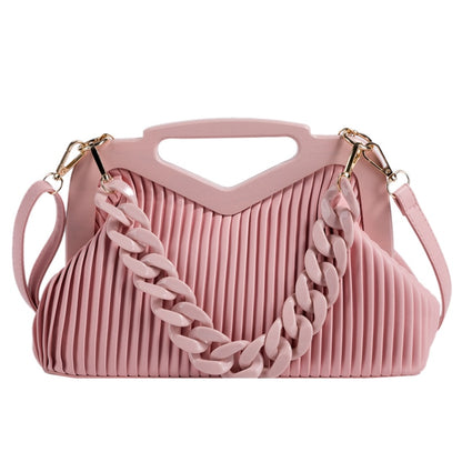 Triangle Pleated Shoulder Bag – Designer Crossbody Satchel for Women