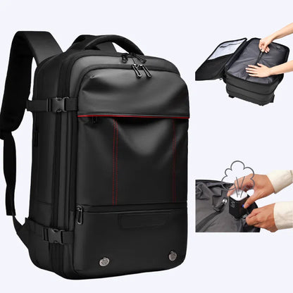 Men's Business Travel Backpack 36-55L | Oxford Waterproof Expandable Bag with Vacuum Compression & Laptop Compartment