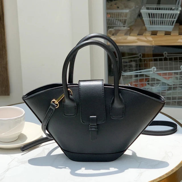 Vintage Shell Shoulder Bag – PU Leather Top Handle Messenger for Women, Stylish and Durable Handbag