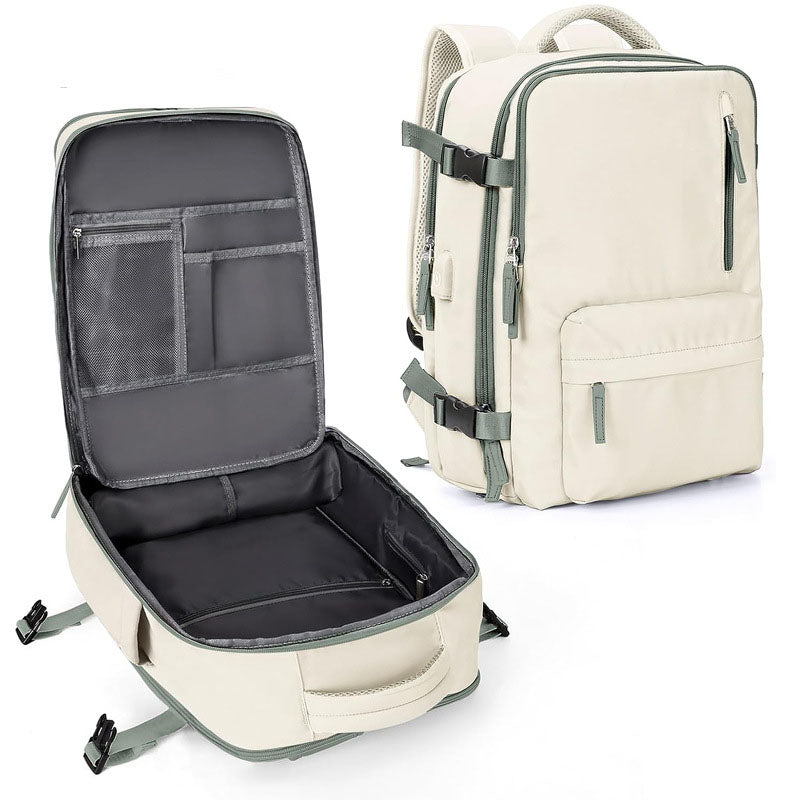 Travel Backpack for Women – Durable Oxford Cloth Carry‑On with 20–35L Capacity, Laptop Sleeve, Expandable, Water‑Resistant