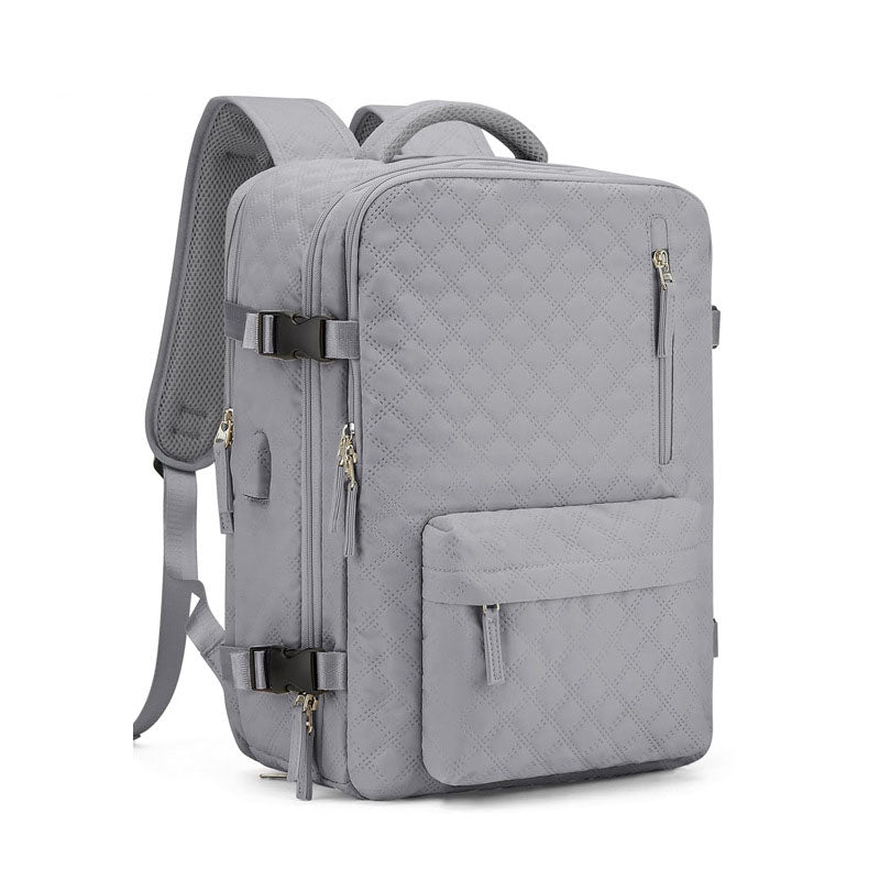 Travel Backpack for Women – Durable Oxford Cloth Carry‑On with 20–35L Capacity, Laptop Sleeve, Expandable, Water‑Resistant