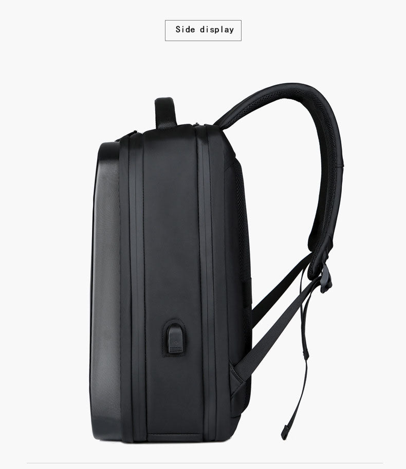 Waterproof Leisure Backpack for Men | ABS Hard Shell, Large Capacity Laptop Bag with USB Charging, Anti-Scratch, Business & Travel