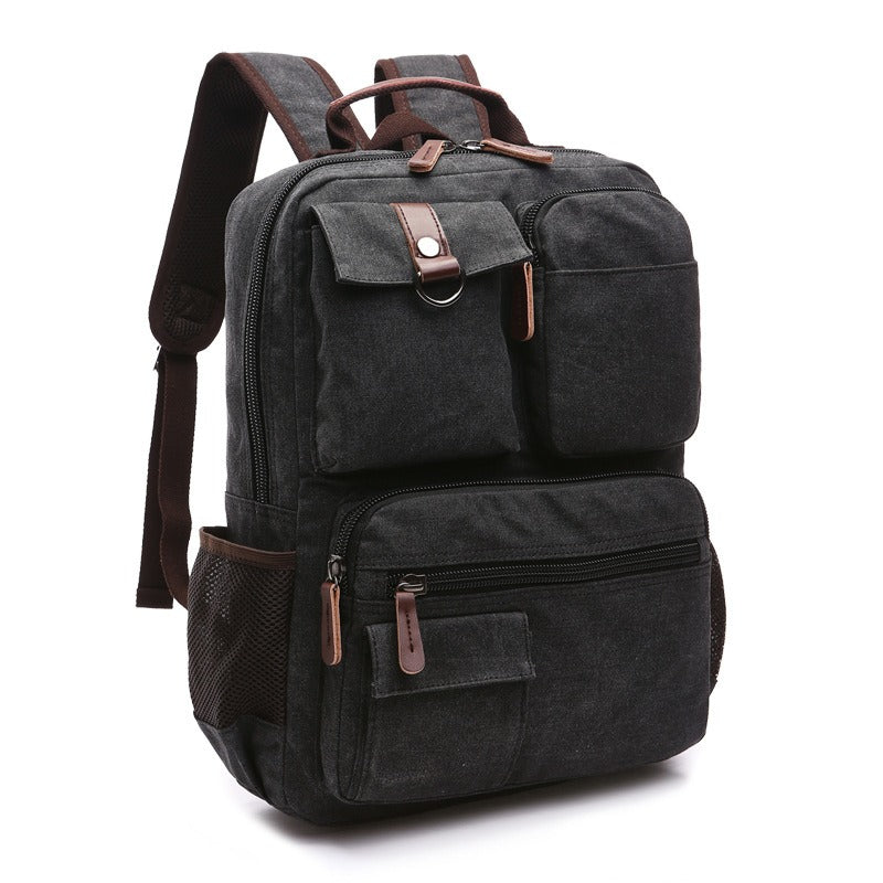 Waxed Canvas Rolling Backpack – 35 L Travel Gear, Durable, Water-Resistant, Laptop Sleeve, Street‑Ready