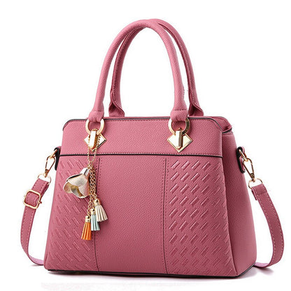 Vintage Tassel Leather Tote – Large PU Shoulder Handbag for Women