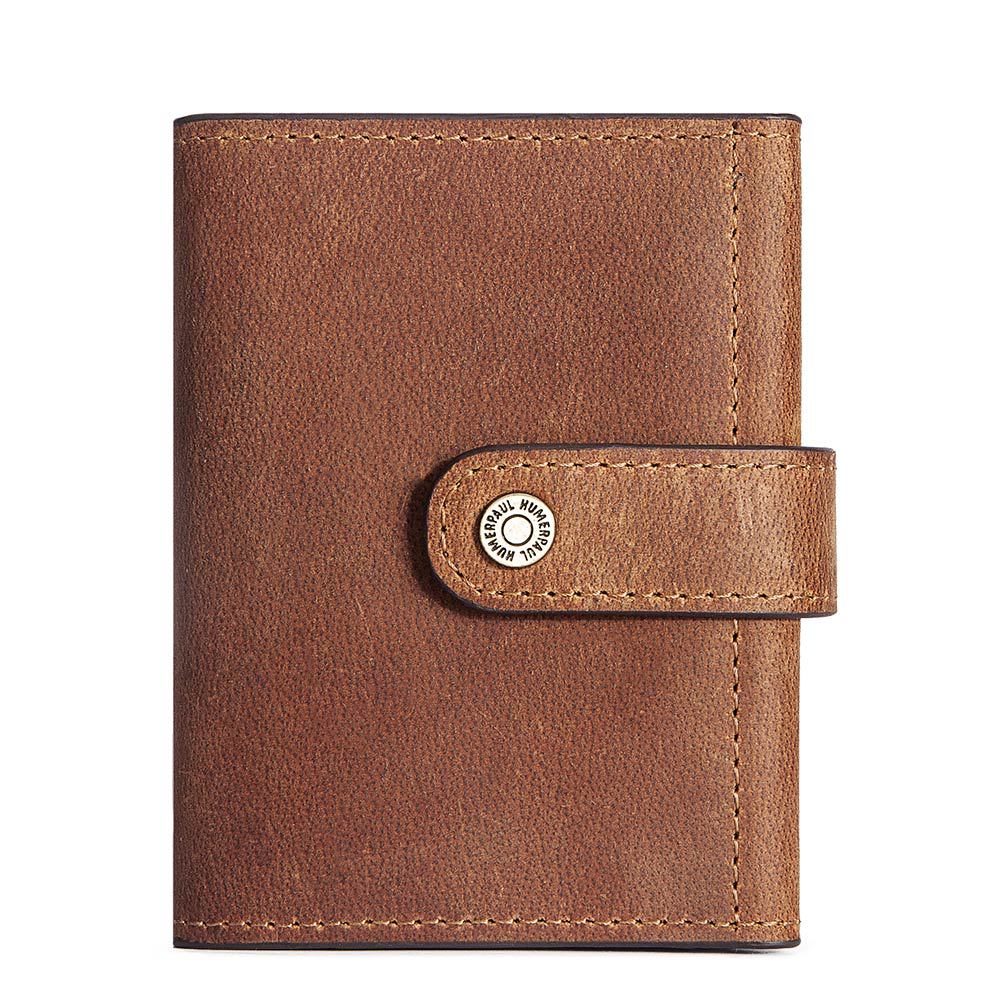 Coin Purse Metal Card Case – Leather Credit Card Holder, ID Sleeve, Zipper Buckle, Multiple Compartments, Retro European & American Style