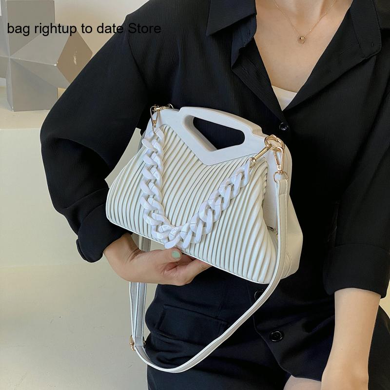 Triangle Pleated Shoulder Bag – Designer Crossbody Satchel for Women