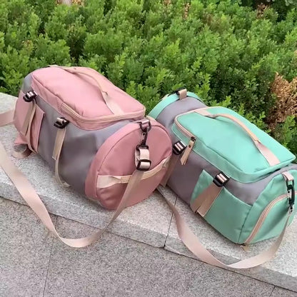 Women’s Nylon Gym & Travel Duffel Bag with Shoe Compartment, 45 L, Water-Resistant, Lightweight