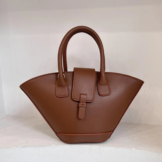 Vintage Shell Shoulder Bag – PU Leather Top Handle Messenger for Women, Stylish and Durable Handbag