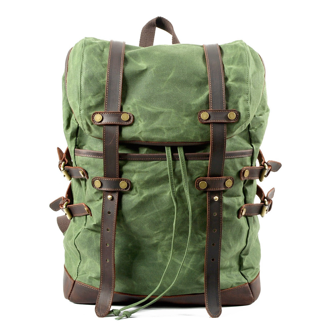 Men's Waterproof Waxed Canvas Backpack – 36-55L Retro Shoulder Bag for Travel, School, Outdoor & Daily Use