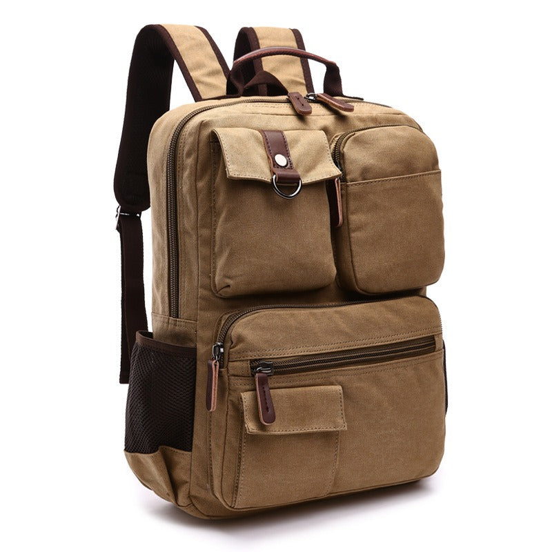 Waxed Canvas Rolling Backpack – 35 L Travel Gear, Durable, Water-Resistant, Laptop Sleeve, Street‑Ready