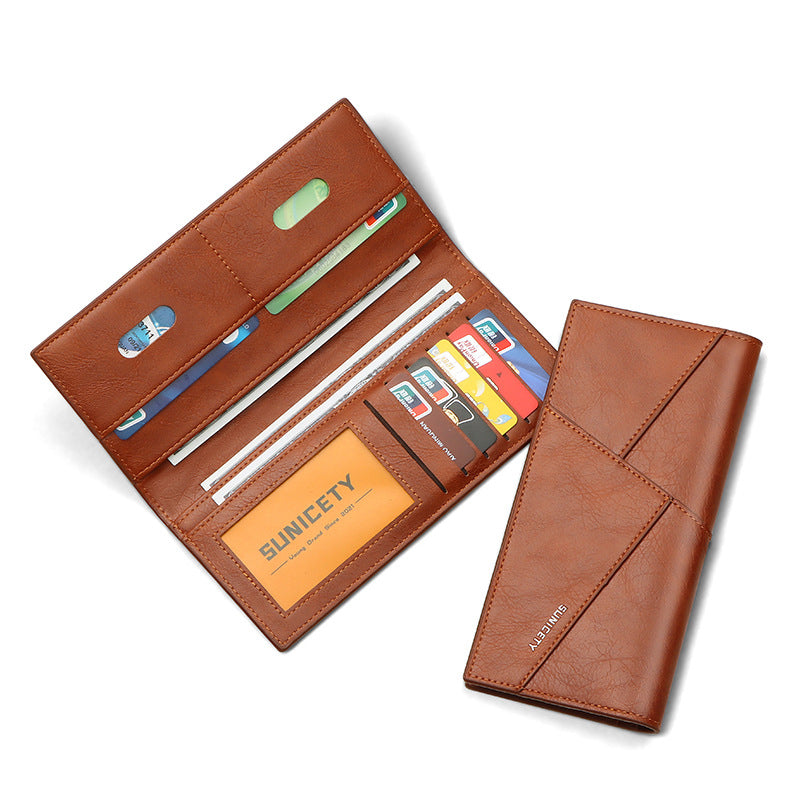 New Multi-Function Anti-Theft Brush Soft Leather Wallet – Ultra-Thin, Two-Fold, Casual PU Leather Clip Wallet for Men, Anti-Magnetic Design
