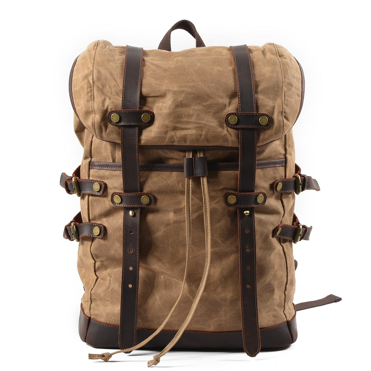Men's Waterproof Waxed Canvas Backpack – 36-55L Retro Shoulder Bag for Travel, School, Outdoor & Daily Use