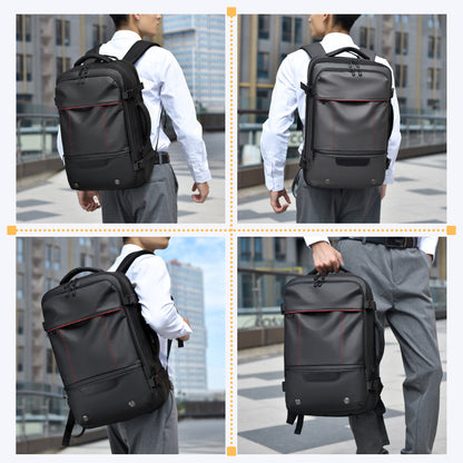 Men's Business Travel Backpack 36-55L | Oxford Waterproof Expandable Bag with Vacuum Compression & Laptop Compartment
