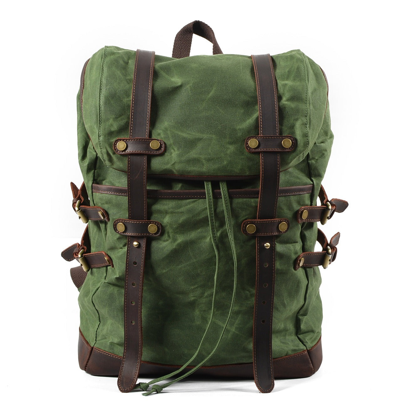 Men's Waterproof Waxed Canvas Backpack – 36-55L Retro Shoulder Bag for Travel, School, Outdoor & Daily Use