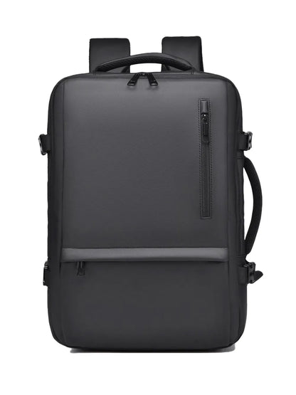 Multi‑Pocket Nylon Travel Backpack with Adjustable Padded Straps – 15″ Laptop Sleeve, Zippered Compartments, Water‑Resistant & Unisex