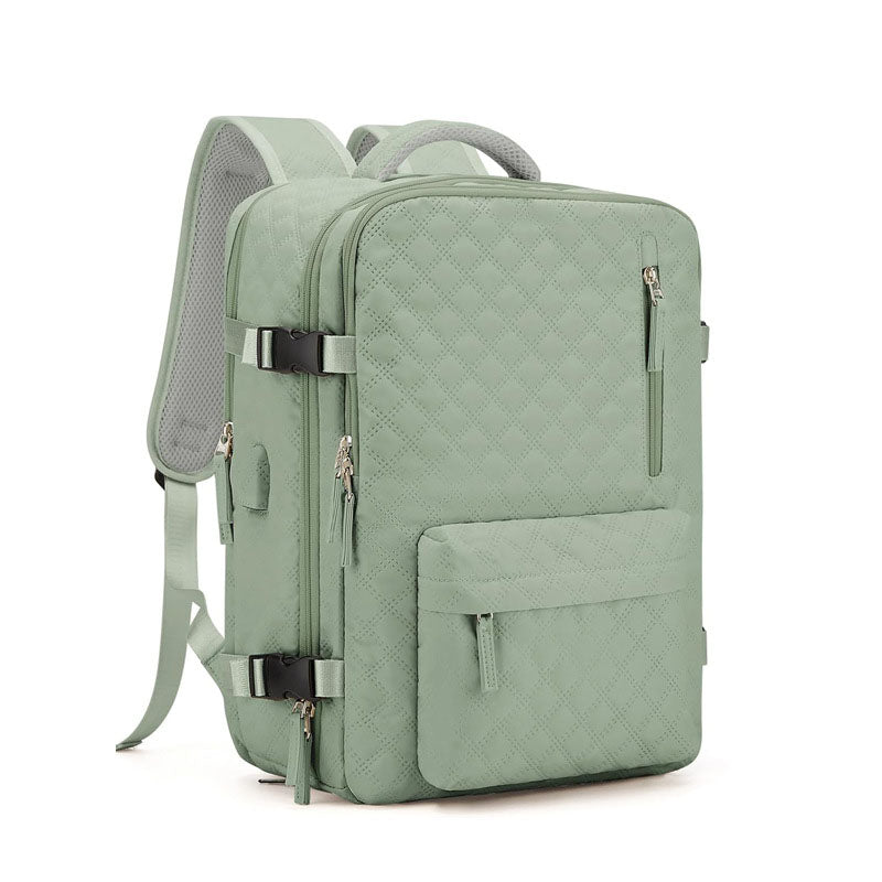 Travel Backpack for Women – Durable Oxford Cloth Carry‑On with 20–35L Capacity, Laptop Sleeve, Expandable, Water‑Resistant