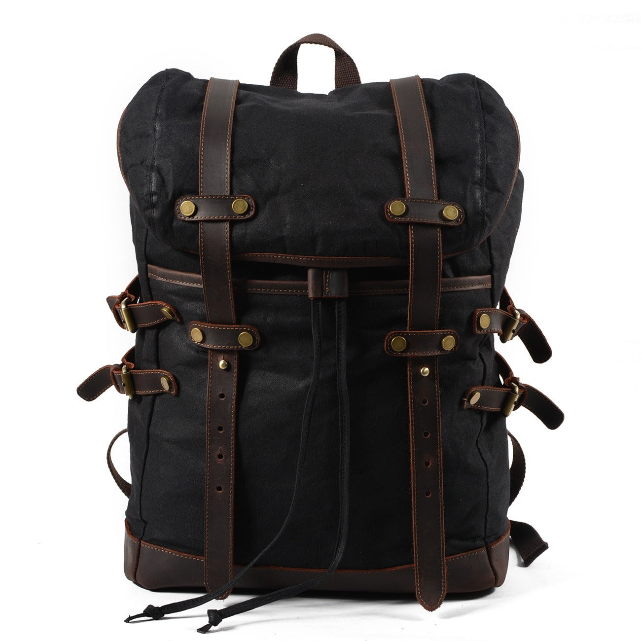 Men's Waterproof Waxed Canvas Backpack – 36-55L Retro Shoulder Bag for Travel, School, Outdoor & Daily Use