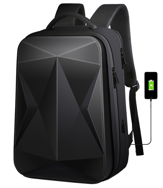 Waterproof Leisure Backpack for Men | ABS Hard Shell, Large Capacity Laptop Bag with USB Charging, Anti-Scratch, Business & Travel