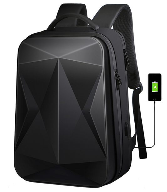 Waterproof Leisure Backpack for Men | ABS Hard Shell, Large Capacity Laptop Bag with USB Charging, Anti-Scratch, Business & Travel
