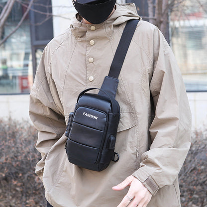 UrbanTech Men’s Waterproof Chest Bag – Compact Oxford Canvas Sling Pack (25 × 23 × 4 cm) for Travel, Daily Carry & Outdoor Use