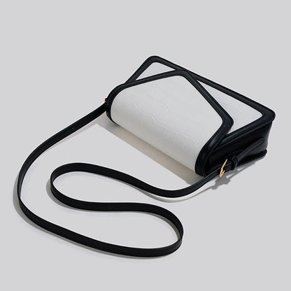 Contrast Color Shopper Tote – PU Leather Shoulder Handbag for Women