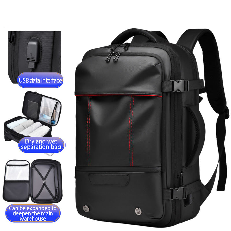 Men's Business Travel Backpack 36-55L | Oxford Waterproof Expandable Bag with Vacuum Compression & Laptop Compartment