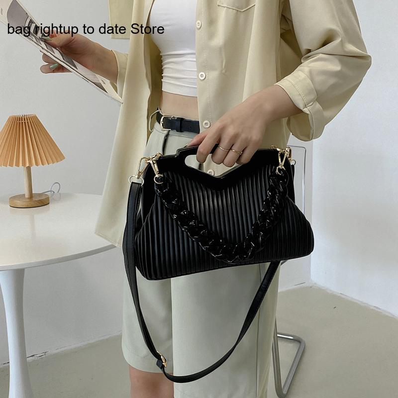 Triangle Pleated Shoulder Bag – Designer Crossbody Satchel for Women