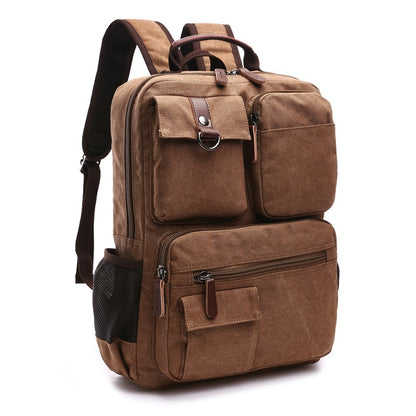 Waxed Canvas Rolling Backpack – 35 L Travel Gear, Durable, Water-Resistant, Laptop Sleeve, Street‑Ready