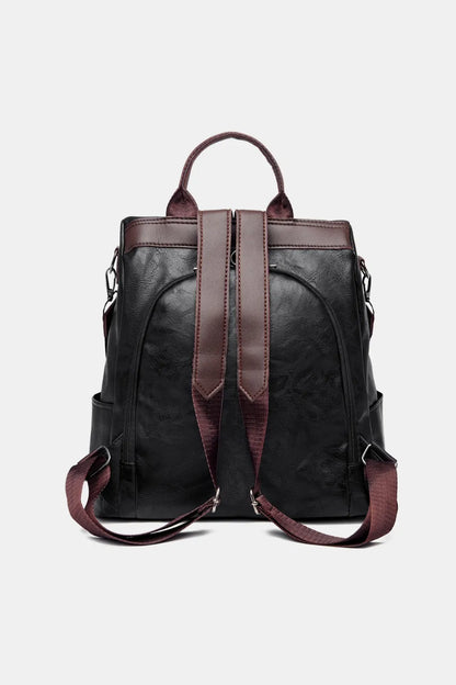 PU Leather Backpack Bag for Women & Men – Stylish Casual, Work & Travel Bag with Spacious Compartments, 31x15x29cm